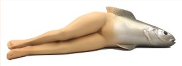 Collective Invention Female Fish Statue by Magritte sculpture surreal